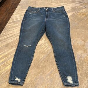 Good American  good waist  skinny jeans sz 16 distressed in EUC